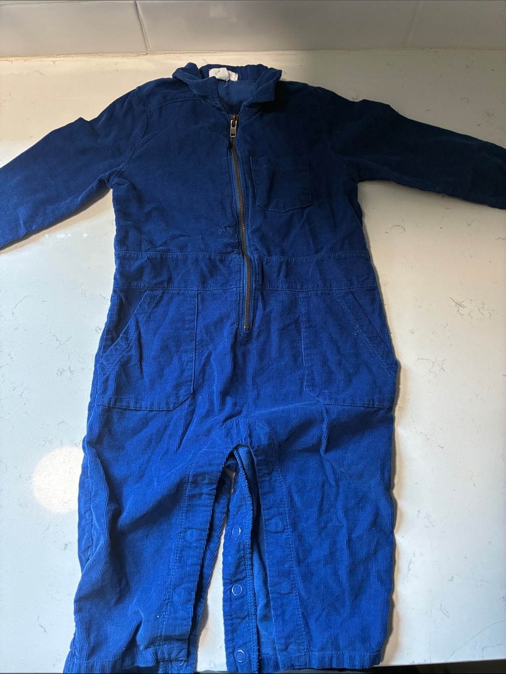 Angel Dear Royal Blue Corduroy Zip Jumpsuit